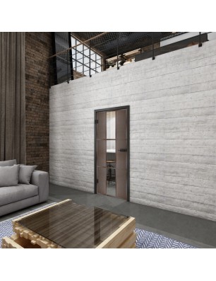 Ganzglastür Loft Rosteisen Genietet 36 Auf Klarglas