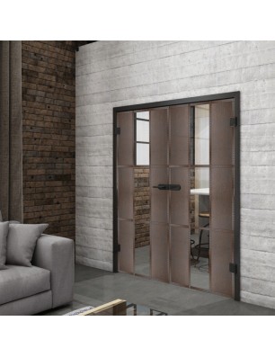 Ganzglastür Loft Rosteisen Genietet 36 Auf Klarglas