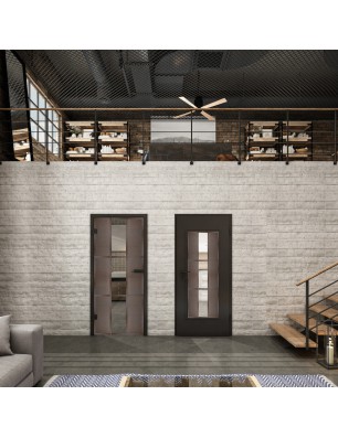 Ganzglastür Loft Rosteisen Genietet 36 Auf Klarglas