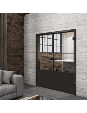 Ganzglastür Loft Schwarzlack 36 Auf Klarglas