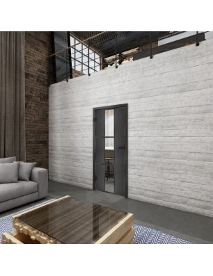 Ganzglastür Loft Schwarzeisen Genietet 36 Auf Klarglas