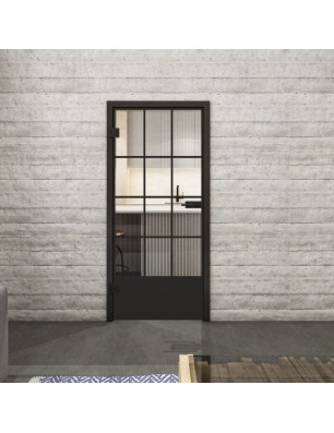 Ganzglastür Loft Schwarzlack 37 Auf Klarglas