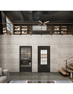 Ganzglastür Loft Schwarzlack 37 Auf Klarglas