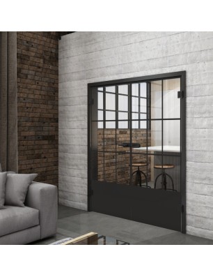 Ganzglastür Loft Schwarzlack 38 Auf Klarglas