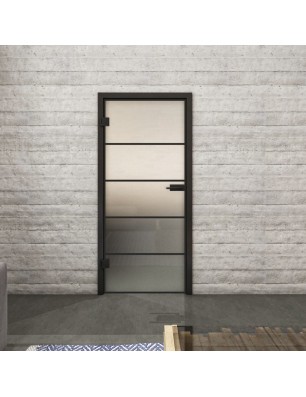 Ganzglastür Loft Schwarzlack 01 Blickdicht-modernes Zuhause