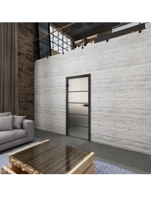 Ganzglastür Loft Schwarzlack 01 Blickdicht-modernes Zuhause