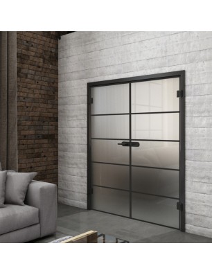 Ganzglastür Loft Schwarzlack 01 Blickdicht-modernes Zuhause