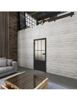 Ganzglastür Loft Schwarzlack 03 Blickdicht-modernes Zuhause