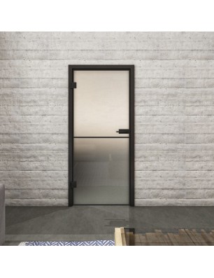 Ganzglastür Loft Schwarzlack 04 Blickdicht-modernes Zuhause