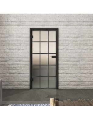 Ganzglastür Loft Schwarzeisen Genietet 09 Blickdicht