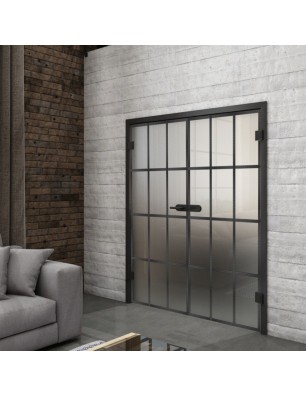 Ganzglastür Loft Schwarzeisen Genietet 10 Blickdicht