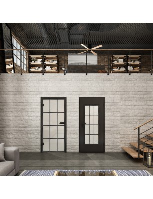 Ganzglastür Loft Schwarzeisen Genietet 10 Blickdicht