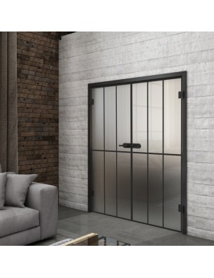 Ganzglastür Loft Schwarzlack 12 Blickdicht-modernes Zuhause