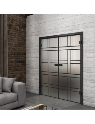 Ganzglastür Loft Schwarzlack 13 Blickdicht-modernes Zuhause