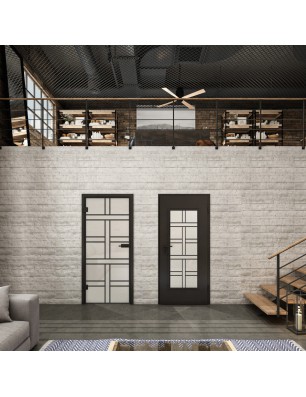 Ganzglastür Loft Schwarzlack 13 Blickdicht-modernes Zuhause