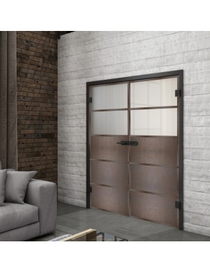 Ganzglastür Loft Rosteisen Genietet 13 Blickdicht