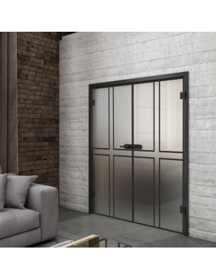 Ganzglastür Loft Schwarzlack 15 Blickdicht-modernes Zuhause