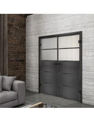 Ganzglastür Loft Schwarzeisen Genietet 13 Blickdicht