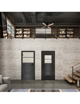 Ganzglastür Loft Schwarzeisen Genietet 13 Blickdicht