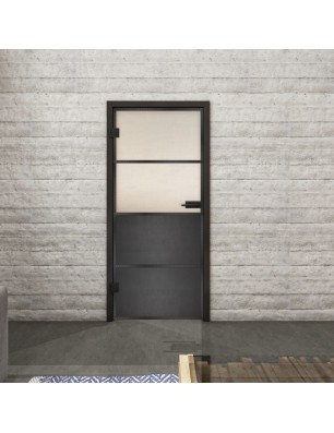 Ganzglastür Loft Schwarzeisen Genietet 14 Blickdicht