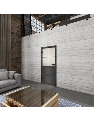 Ganzglastür Loft Schwarzeisen Genietet 14 Blickdicht