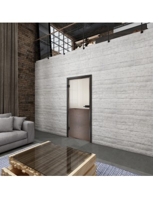 Ganzglastür Loft Rosteisen Genietet 16 Blickdicht