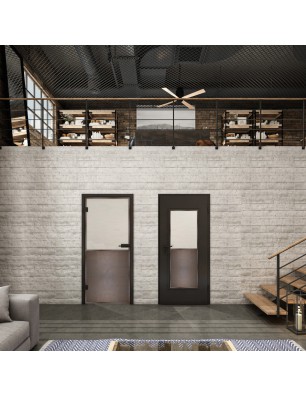 Ganzglastür Loft Rosteisen Genietet 16 Blickdicht