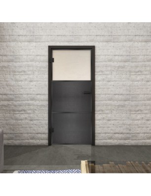 Ganzglastür Loft Schwarzeisen Genietet 15 Blickdicht