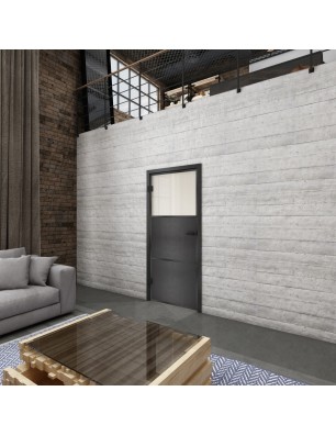 Ganzglastür Loft Schwarzeisen Genietet 15 Blickdicht