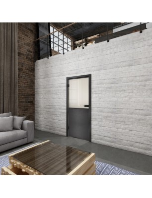 Ganzglastür Loft Schwarzeisen Genietet 16 Blickdicht