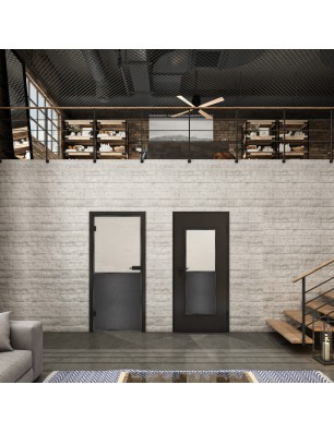 Ganzglastür Loft Schwarzeisen Genietet 16 Blickdicht