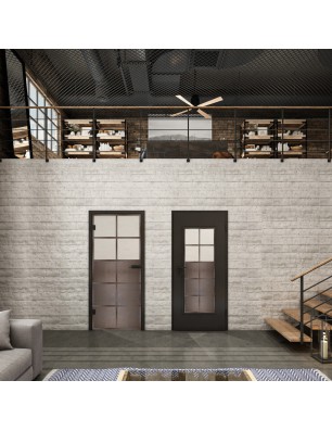 Ganzglastür Loft Rosteisen Genietet 17 Blickdicht