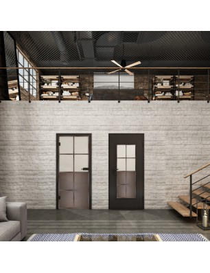 Ganzglastür Loft Rosteisen Genietet 18 Blickdicht