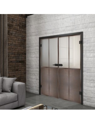 Ganzglastür Loft Rosteisen Genietet 20 Blickdicht