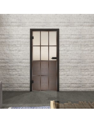 Ganzglastür Loft Rosteisen Genietet 22 Blickdicht