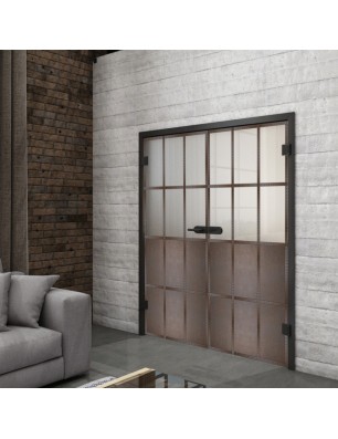 Ganzglastür Loft Rosteisen Genietet 22 Blickdicht