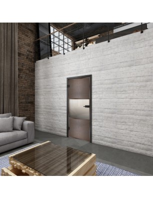 Ganzglastür Loft Rosteisen Genietet 27 Blickdicht