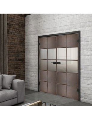 Ganzglastür Loft Rosteisen Genietet 28 Blickdicht