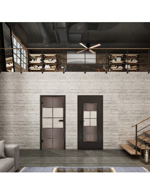 Ganzglastür Loft Rosteisen Genietet 28 Blickdicht