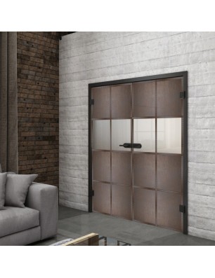 Ganzglastür Loft Rosteisen Genietet 29 Blickdicht