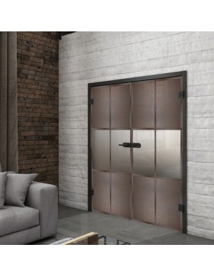 Ganzglastür Loft Rosteisen Genietet 30 Blickdicht