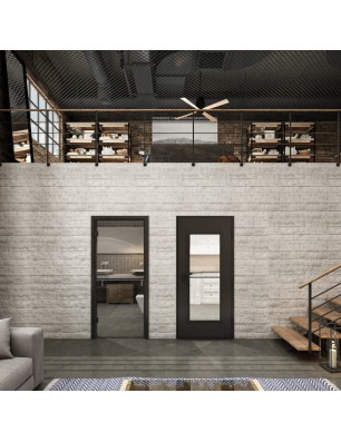 Lichtausschnitt Loft Schwarzlack 04 Auf Klarglas