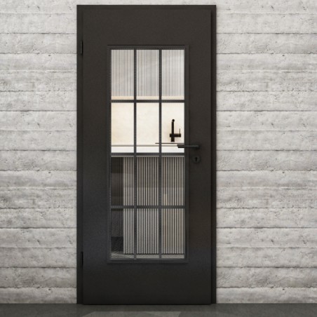 Lichtausschnitt Loft Schwarzeisen Genietet 10 Auf Klarglas