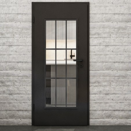 Lichtausschnitt Loft Schwarzeisen Genietet 11 Auf Klarglas