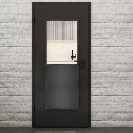 Lichtausschnitt Loft Schwarzeisen Genietet 16 Auf Klarglas