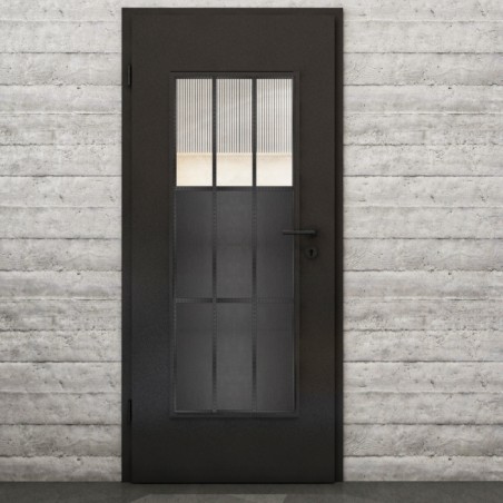 Lichtausschnitt Loft Schwarzeisen Genietet 23 Auf Klarglas