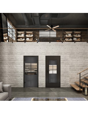 Lichtausschnitt Loft Schwarzeisen Genietet 28 Auf Klarglas