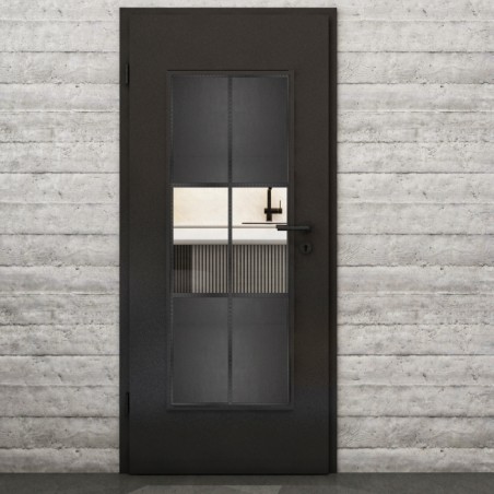 Lichtausschnitt Loft Schwarzeisen Genietet 30 Auf Klarglas