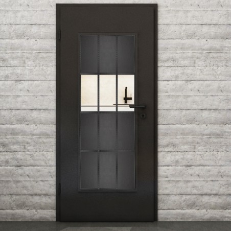 Lichtausschnitt Loft Schwarzeisen Genietet 32 Auf Klarglas