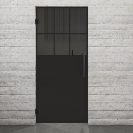 Pendeltür Loft Schwarzlack 27 Auf Grauglas-modernes Zuhause